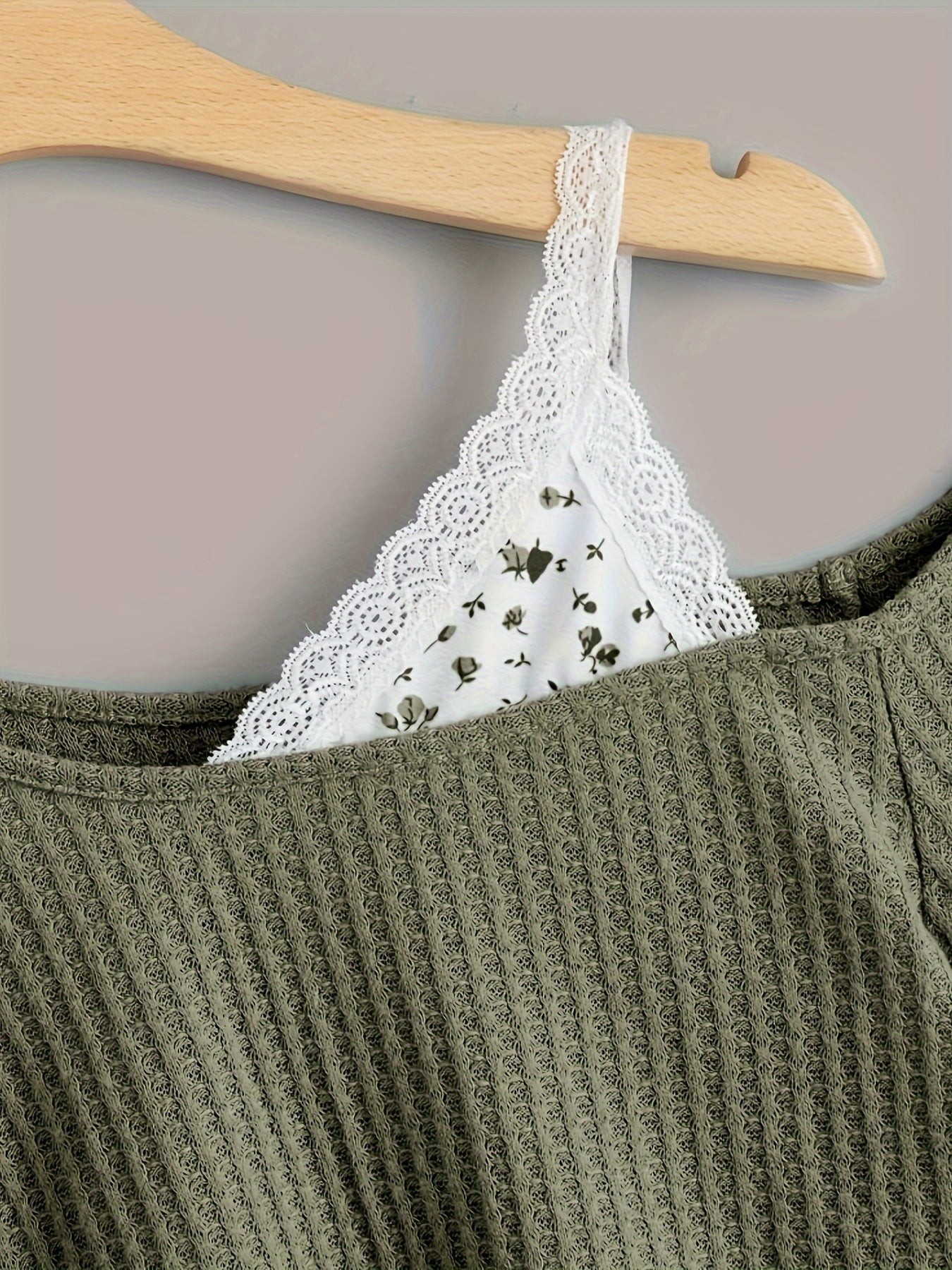 Elegant Light Blue Off-Shoulder Lace Trim T-Shirt - Floral Print, Long Sleeve, Ribbed Texture, Machine Washable - Chic Spring & Autumn Women's Top