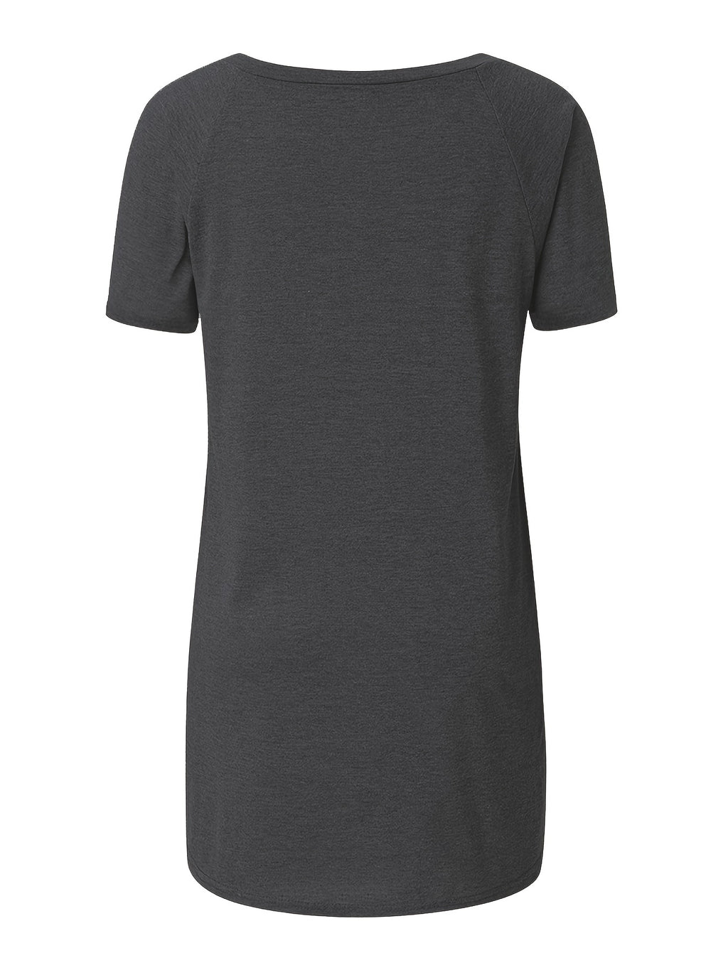 Womens Solid Longline T-Shirt - Soft Crew Neck, Short Sleeve Tops - Casual Everyday Wear, Comfortable & Durable, Trendy Style - For Fashionable Women