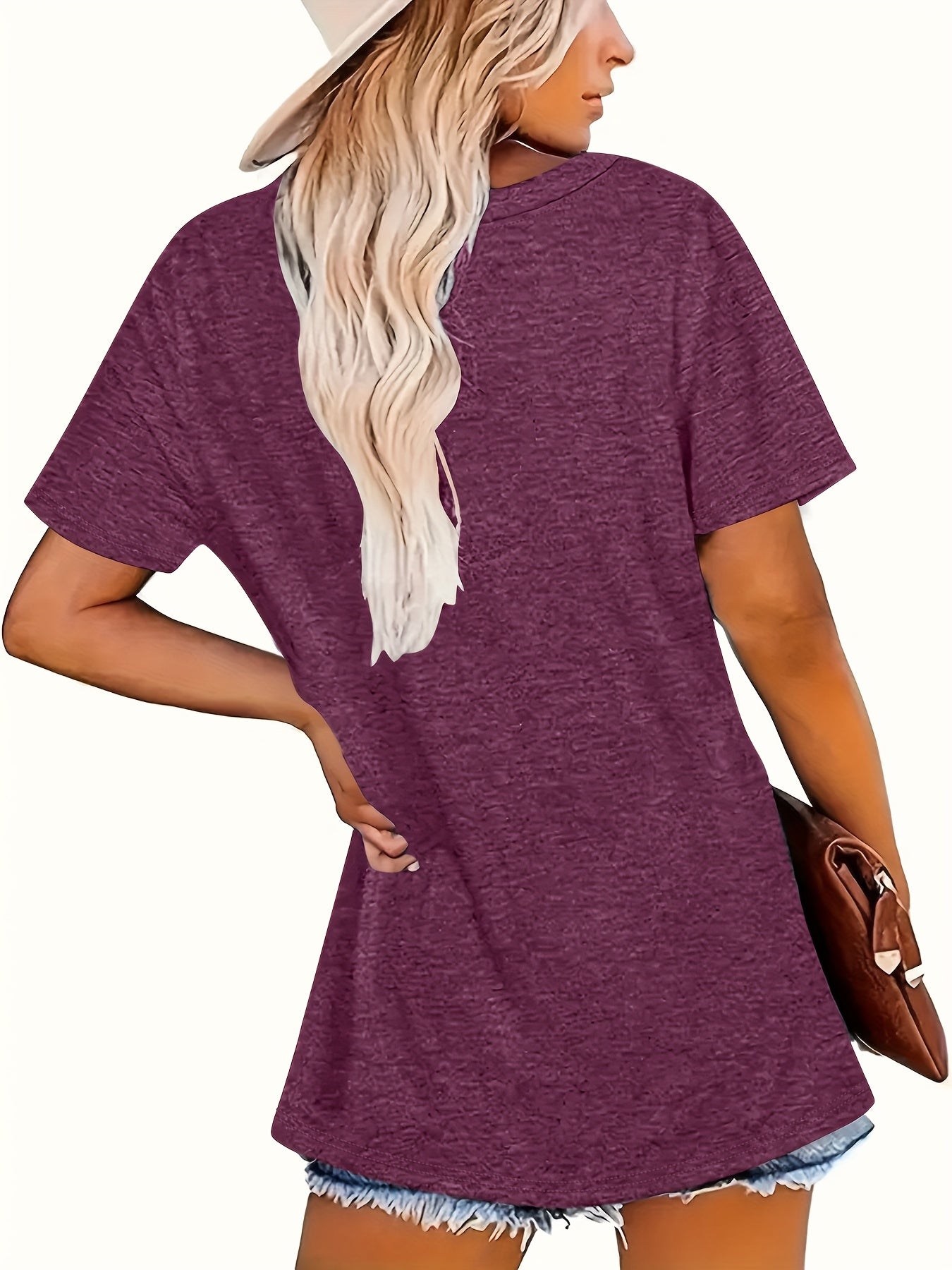 [SHIMIDA Floral Print T-Shirt] SHIMIDA Women's Soft Machine Washable Floral Print T-Shirt - Botanical Wildflower & Foliage Design with Daisies, Dark Grey Relaxed Fit Round Neck Short Sleeve, All-Season Casual Attire for Plant Lovers
